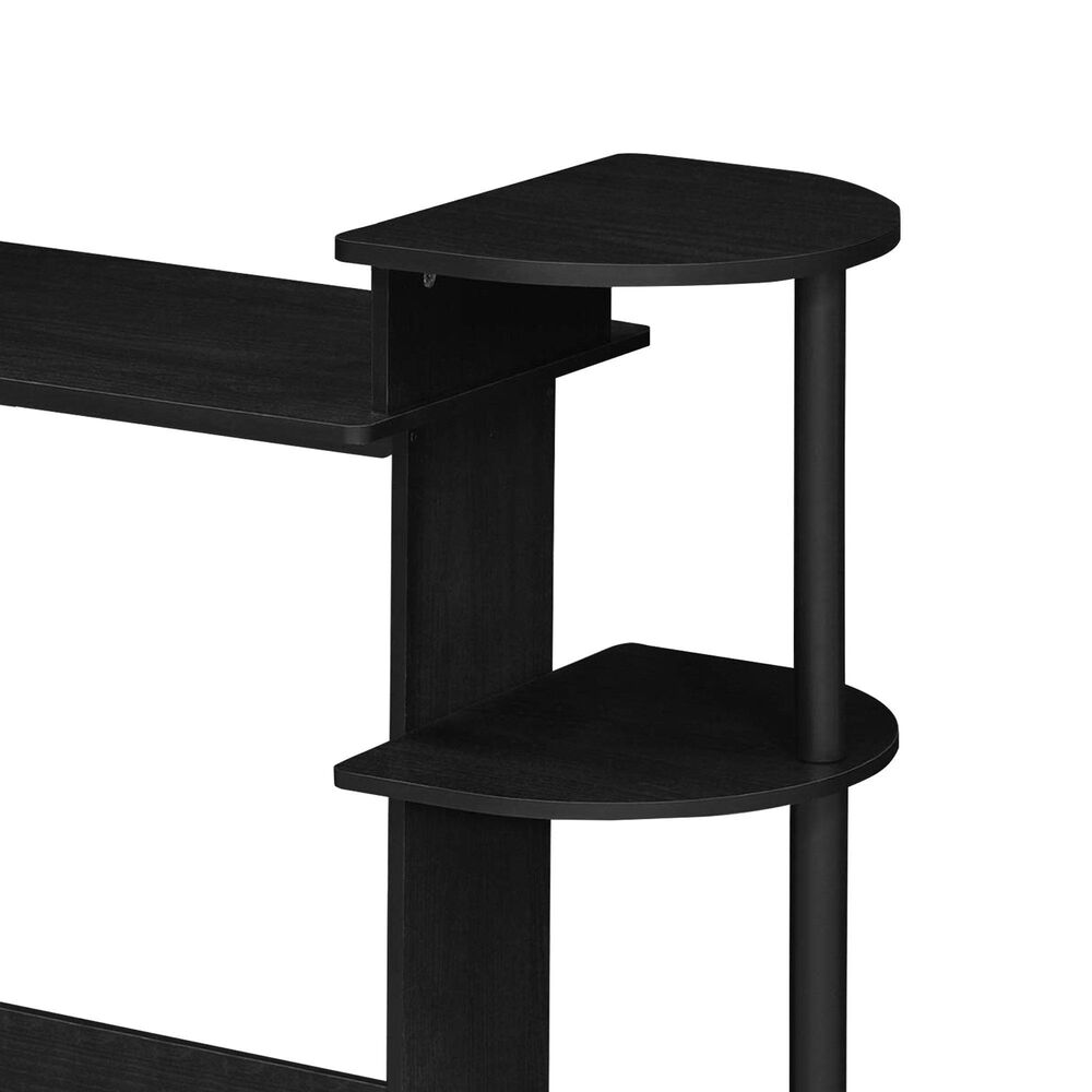 HOMLUX Compact Computer Desk with 3 Side Storage Shelves in Americano and Black, , large