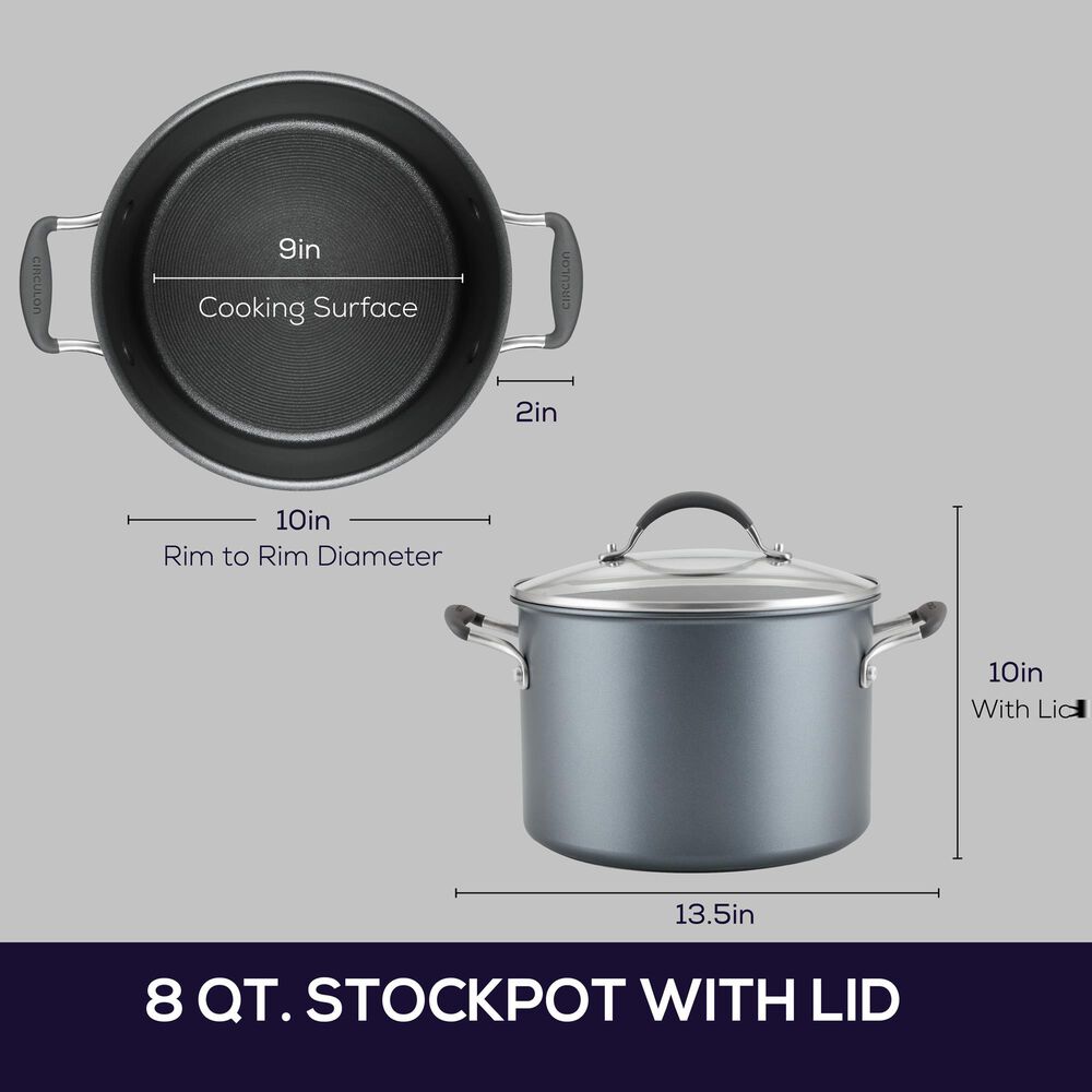 Circulon A1 Series 8-Quart ScratchDefense Nonstick Stockpot with Lid in Graphite, , large