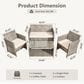 HOMLUX 4-Piece Patio Conversation Set in Beige, , large