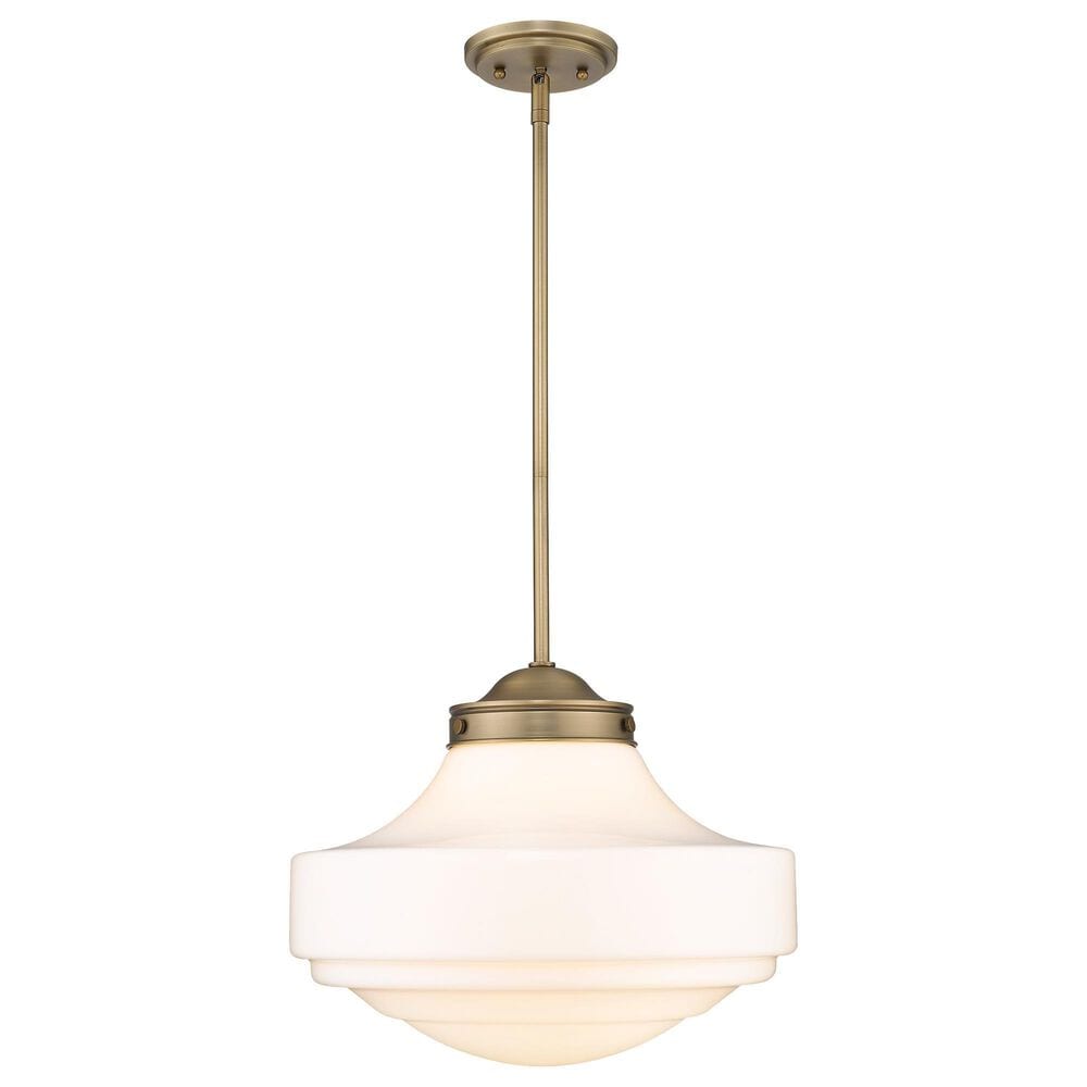 Golden Lighting Ingalls Large Pendant with Vintage Milk Glass in Modern Brass, , large