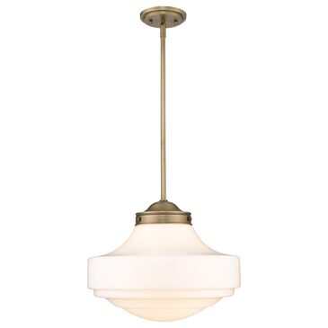 Golden Lighting Ingalls Large Pendant with Vintage Milk Glass in Modern Brass, , large