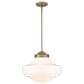 Golden Lighting Ingalls Large Pendant with Vintage Milk Glass in Modern Brass, , large