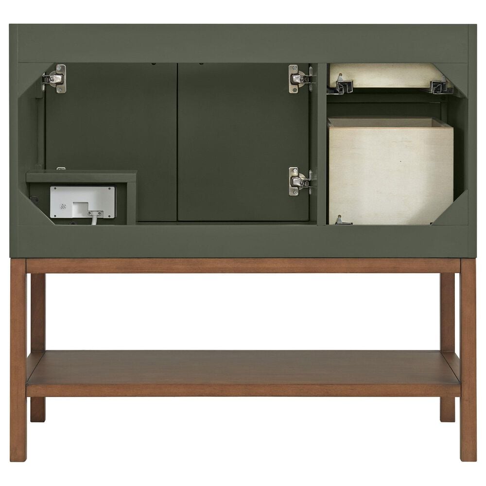 37B Isadore 36" Single Bathroom Vanity Cabinet in Deep Olive Green and White Composite Stone Top and Backsplash, , large