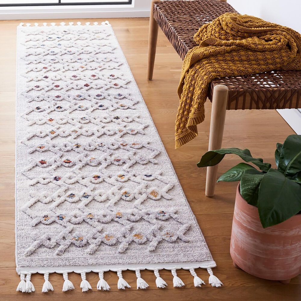 Safavieh Marrakesh Southwestern 2&#39;2&quot; x 6&#39; Grey and Light Grey Runner, , large