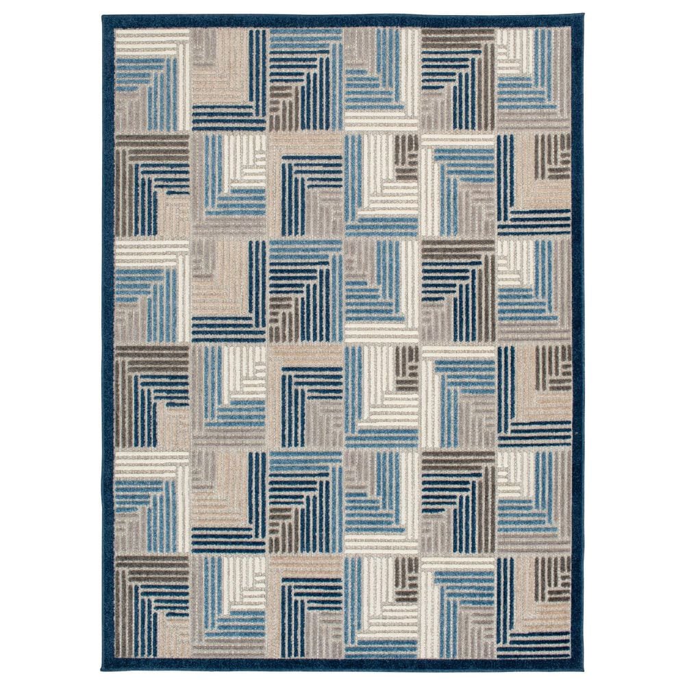Central Oriental Fontana Haldis 7"10" x 10"10" Gray and Blue Area Rug, , large