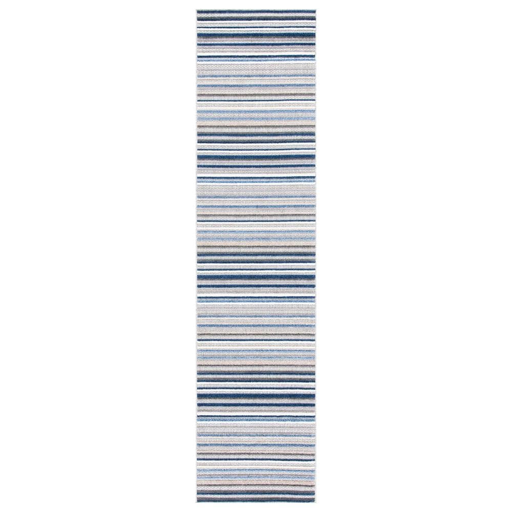 Safavieh Cabana CBN323F 2"2" x 7" Grey and Blue Indoor/Outdoor Area Performance Rug, , large