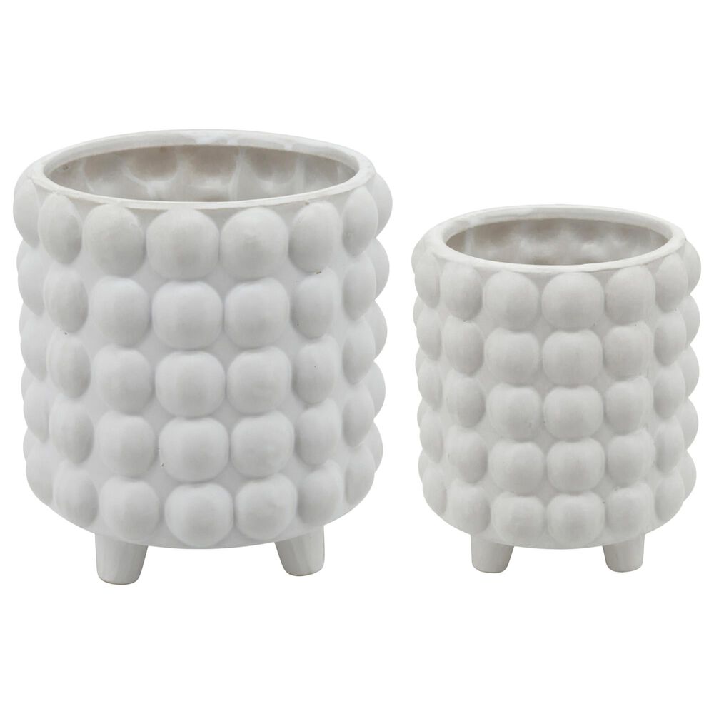Sagebrook Home Bubble Planter in Matte White (Set of 2), , large