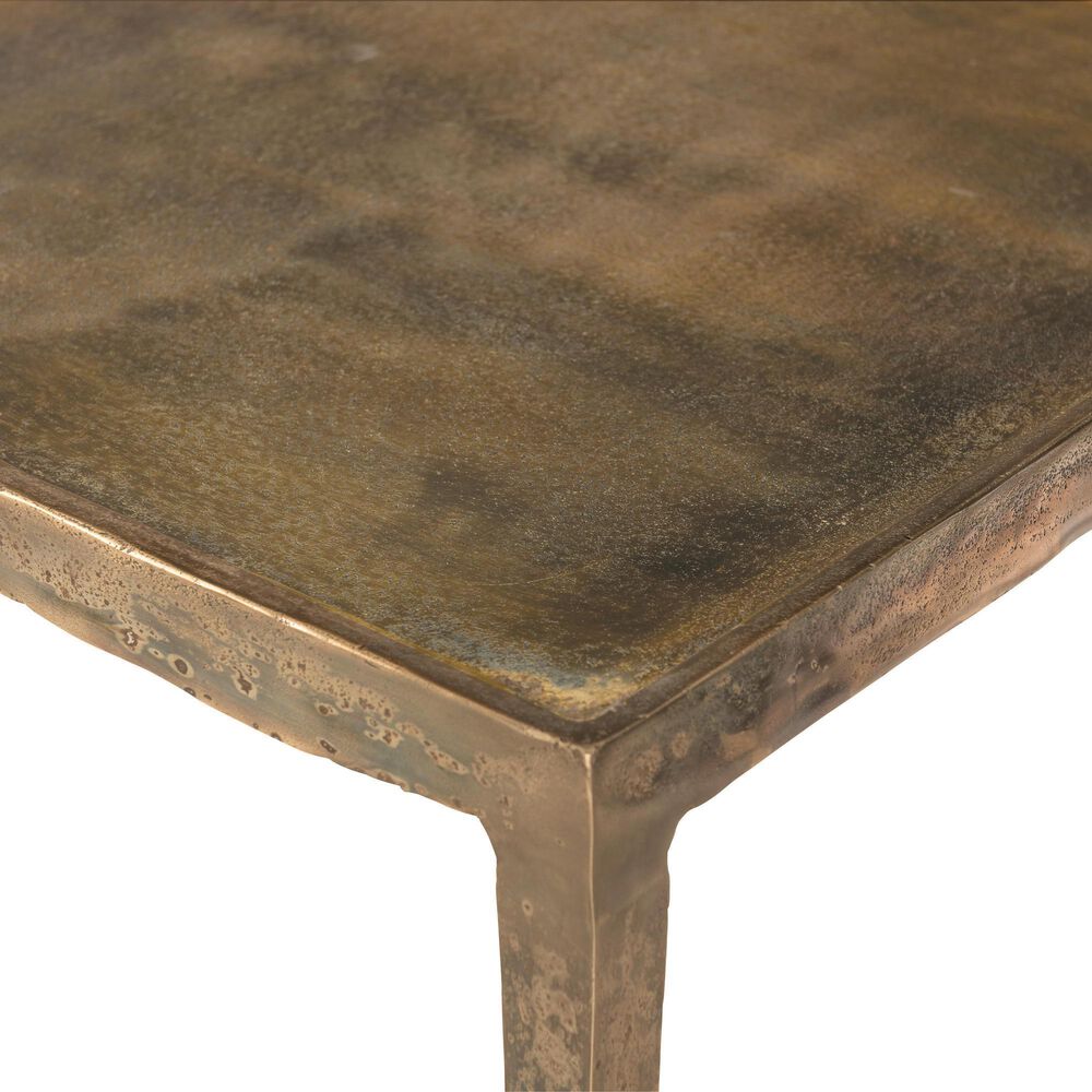 Bernhardt Benson Rectangular End Table in Vintage Brass, , large