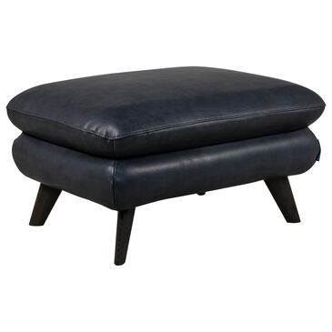Chateau D"ax Leather Ottoman in Gray Blue, , large