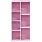 HOMLUX 7-Cube Reversible Open Shelf Storage Bookshelf in White and Pink, , large