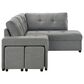 Coaster Roanne Fabric Upholstered Sleeper Sectional Sofa Grey, , large