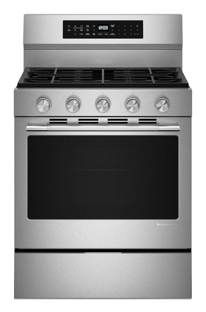 KitchenAid 5.3 Cu. Ft. Smart Freestanding Electric Range with Convection Cooking Modes, , large