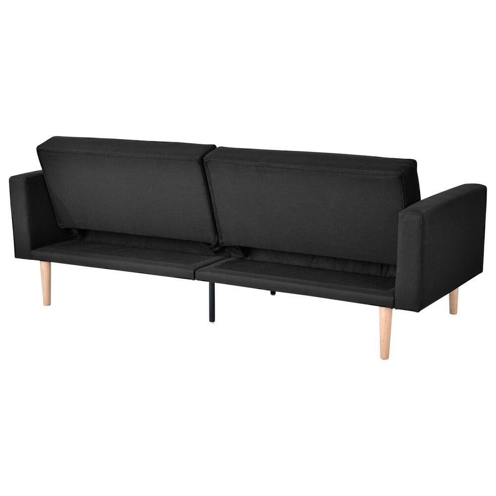 Lifestyle Solutions Foxtrox Covertible Sofa in Black Fabric, , large