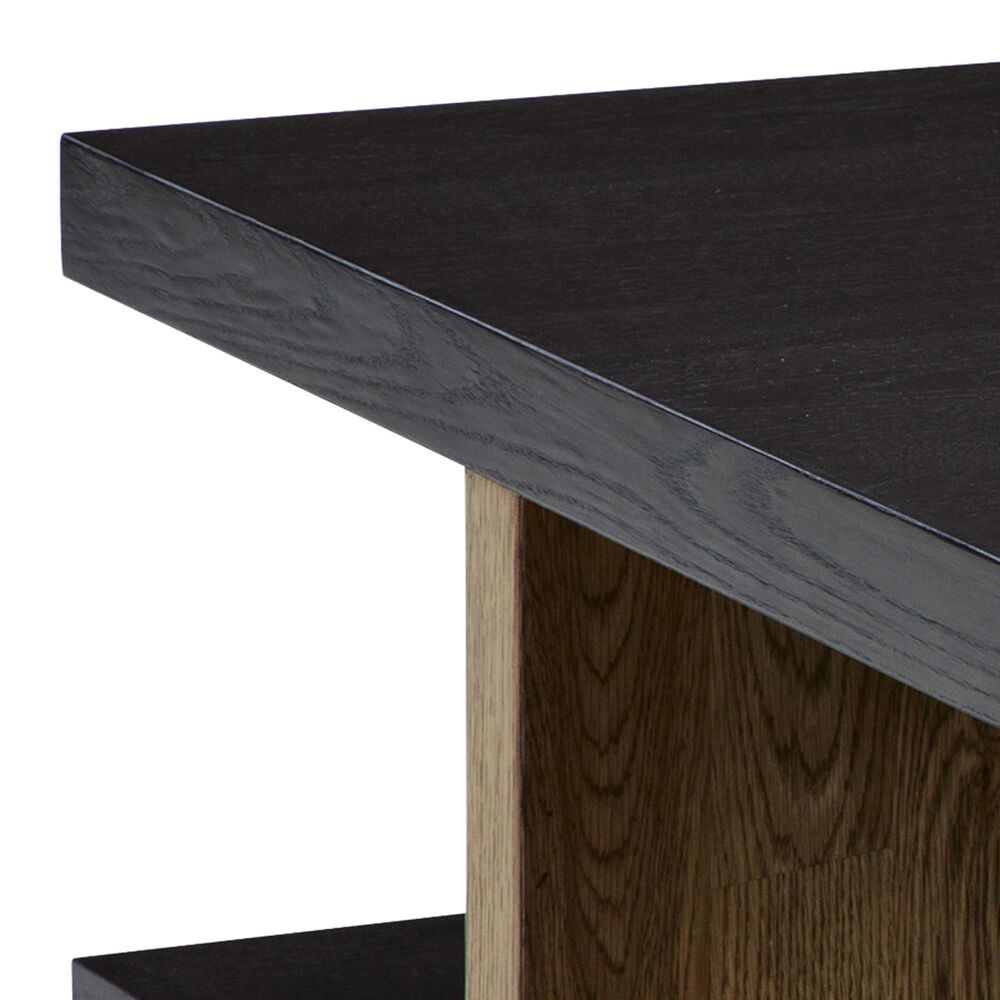 Ashley Kocomore Rectangular Coffee Table in Dark Warm Brown and Light Natural Oak, , large