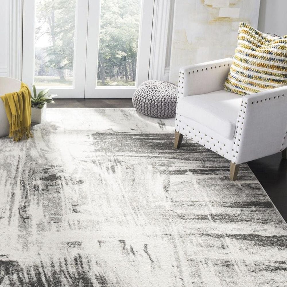 Safavieh Adirondack ADR133C 5&#39;1&quot; x 7&#39;6&quot; Ivory and Grey Area Rug, , large