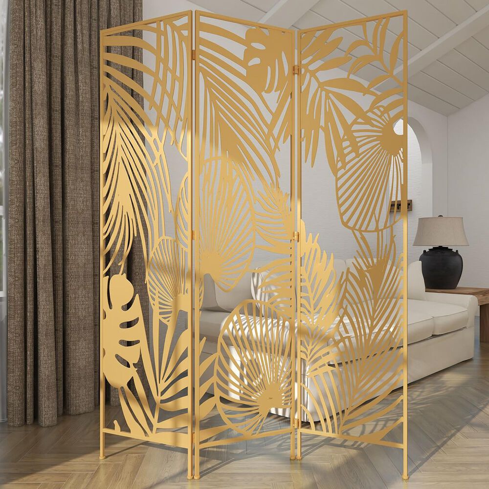 Maple and Jade Room Divider Screen in Gold NFM