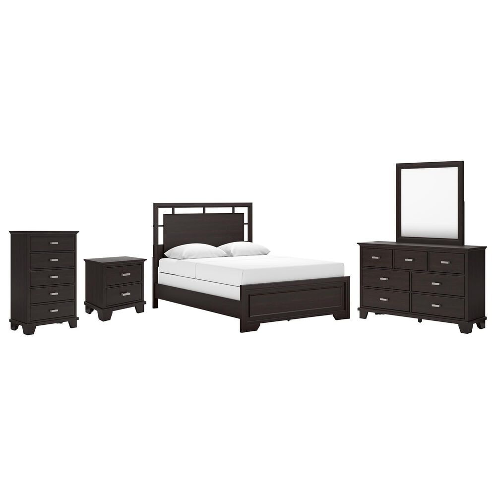 Ashley Covetown 5-Piece Queen Bedroom Set in Dark Brown, , large