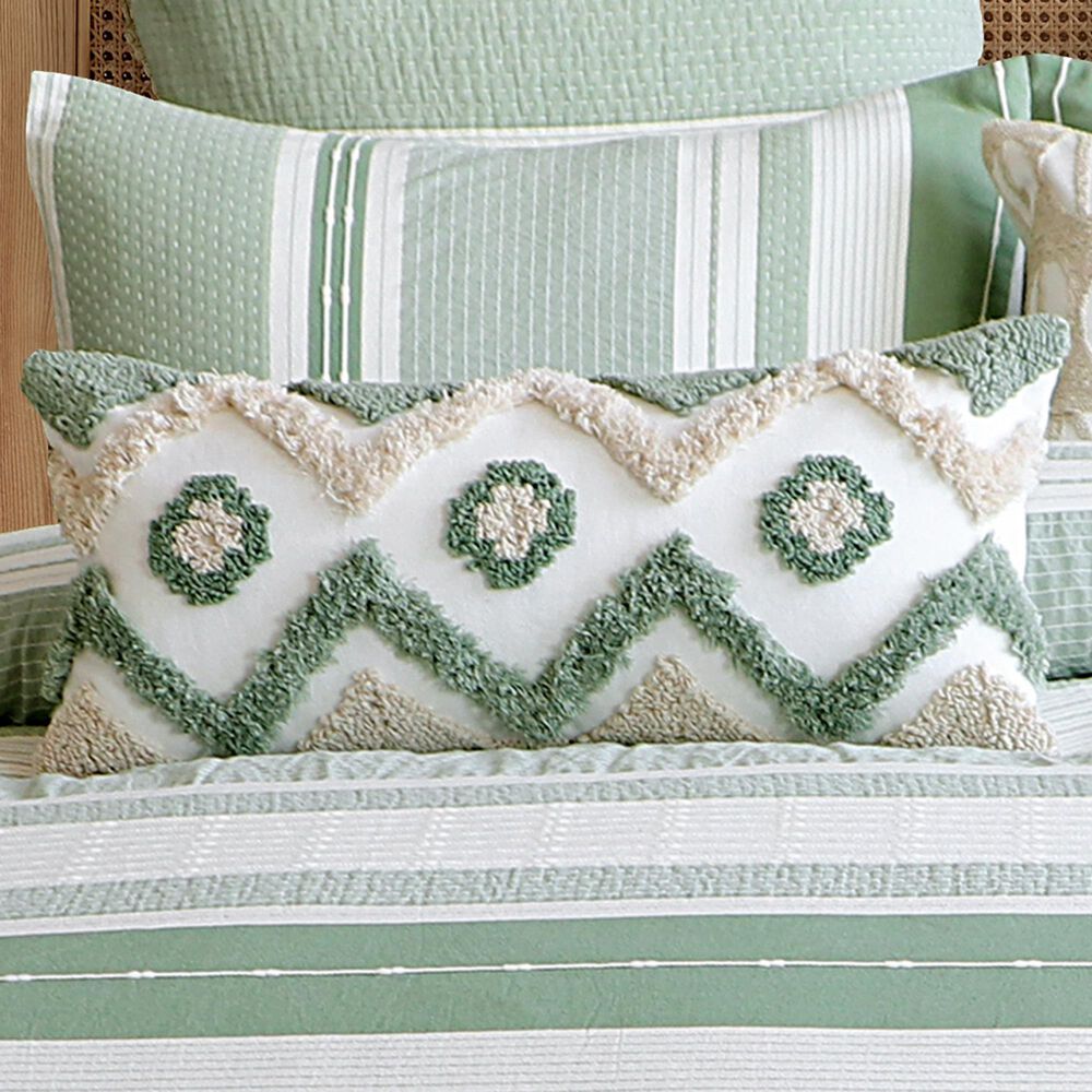 Levtex Pickford 12&quot; x 24&quot; Lumbar Throw Pillow in Green, Taupe and White, , large