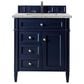 James Martin Vanities Brittany 30" Single Bathroom Vanity in Victory Blue with 3 cm Victorian Silver Quartz Top and Rectangular Sink, , large