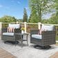HOMLUX 3-Piece Patio Conversation Set with Square-Arm Swivel Rocking Chairs in Gray, , large