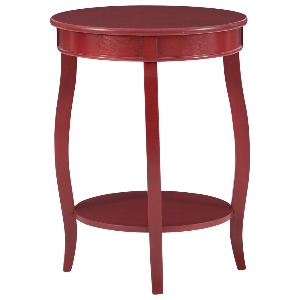 Linon Home Decor Rainbow Round Side Table in Red, , large