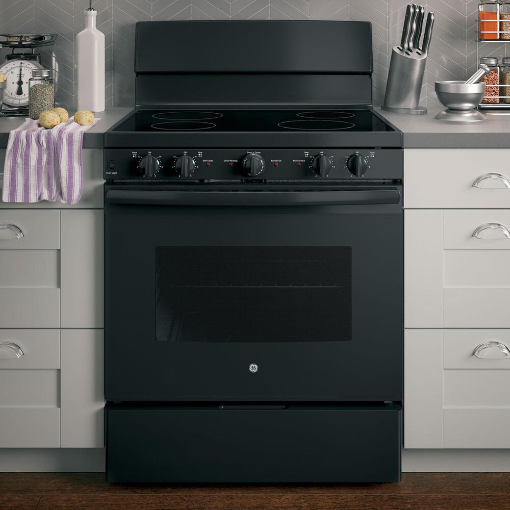GE Appliances 30&quot; Electric Radiant Smooth Cooktop Range in Black, , large