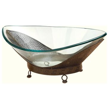 Maple and Jade Serving Bowl in Copper and Clear, , large
