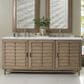 James Martin Vanities Portland 72" Double Bathroom Vanity in Whitewashed Walnut with 3 cm Carrara White Marble Top and Rectangular Sinks, , large