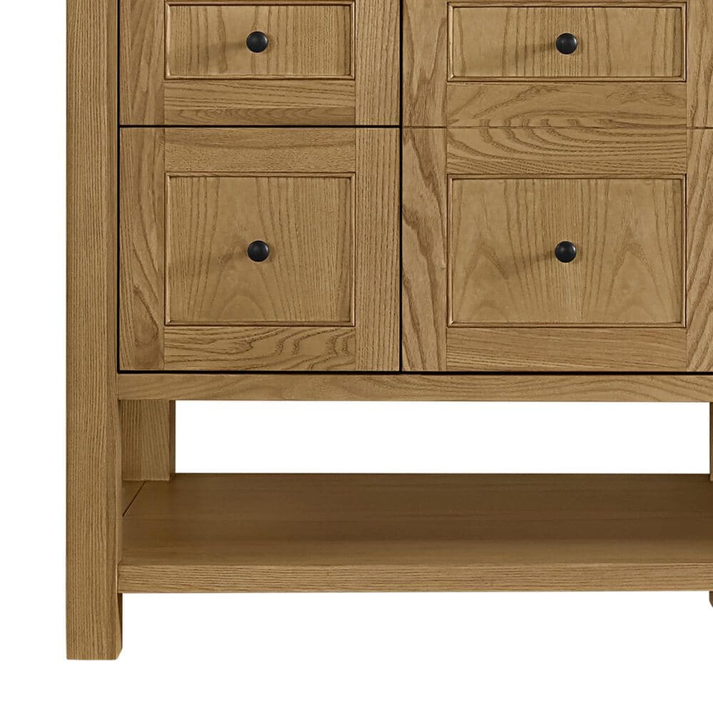 James Martin Vanities Breckenridge 60&quot; Single Bathroom Vanity in Light Natural Oak with 3 cm Charcoal Soapstone Quartz Top and Rectangular Sink, , large