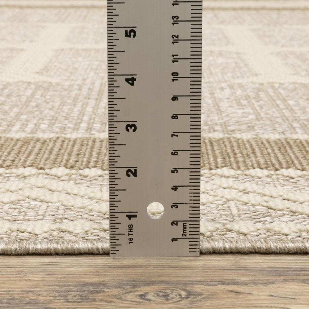 ROW by Oriental Weavers Zarina ZAR08 Beige and Brown 5'3" x 7'3" Indoor/Outdoor Area Rug, , large