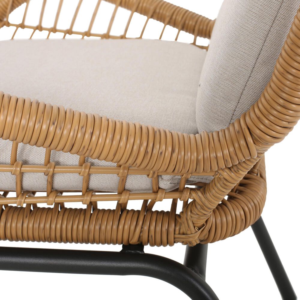 Hearth and Haven McCaskillOutdoor Rattan Club Chair with Iron Frame in Gray (Set of 2), , large