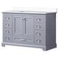 Lexora Home Dukes 48" Single Bathroom Vanity in Dark Grey with 2 cm White Quartz Top and Rectangular Sink, , large