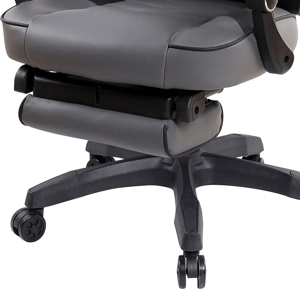 Rta Products Llc Fully Reclining Executive Office Chair with Footrest in Black and Grey, , large