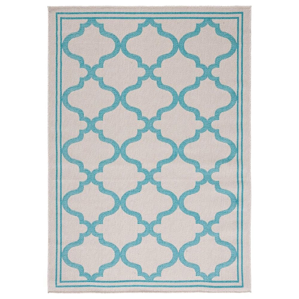 Safavieh Bermuda 3" x 5" Beige and Aqua Indoor/Outdoor Area Performance Rug, , large