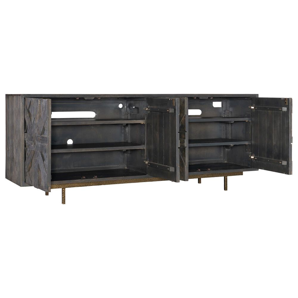 Hooker Furniture Commerce and Market Layers 80&quot; Entertainment Console in Natural Brass and Antique Brass, , large