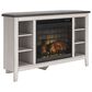 Ashley Dorrinson 48" Corner TV Stand in Antiqued White and Gray, , large