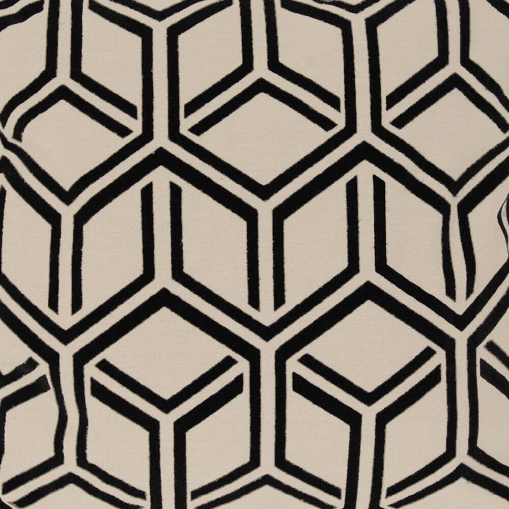 India House Flock Lattice 20&quot; Square Throw Pillow in Black, , large