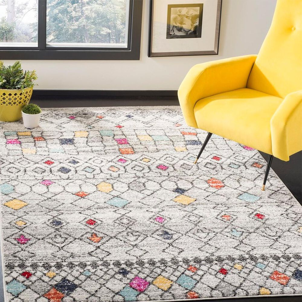 Safavieh Adirondack ADR204F 3&#39; x 5&#39; Light Grey and Fuchsia Area Rug, , large