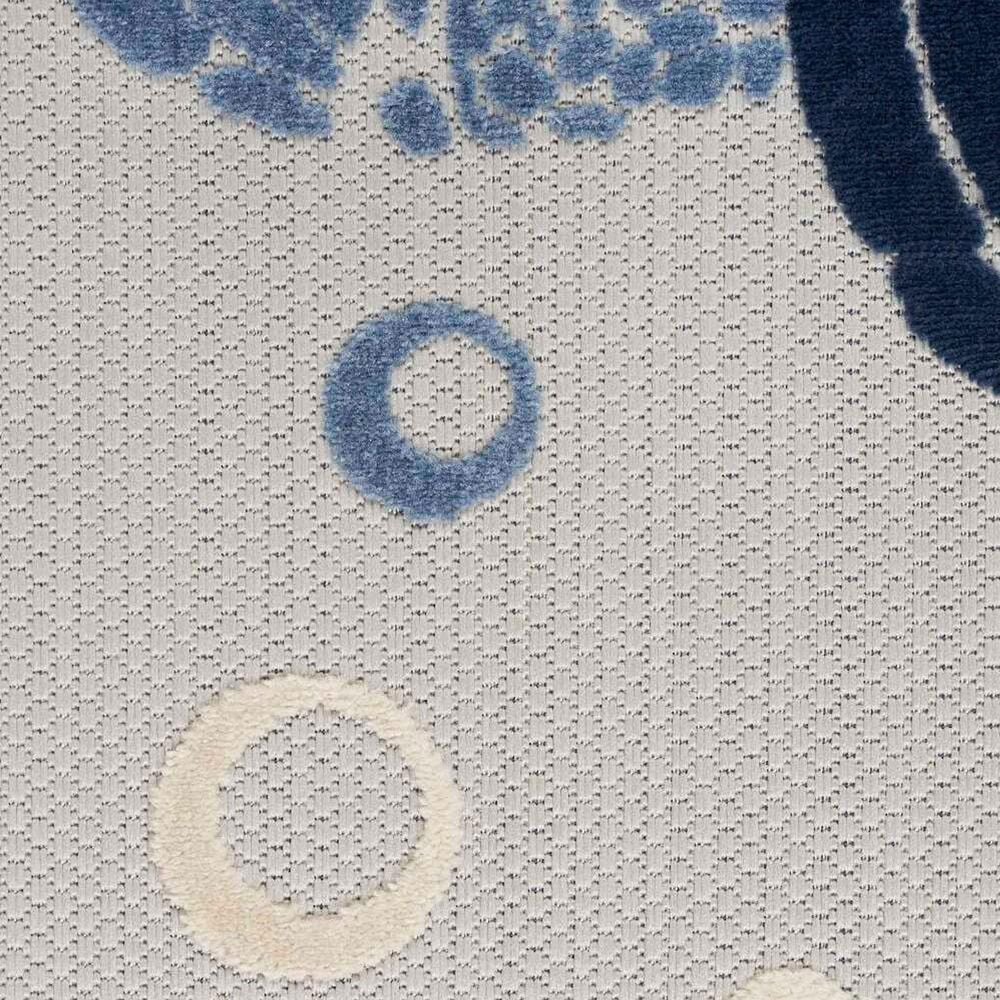 Nourison Aloha 5&#39;3&quot; Round Navy Blue Indoor/Outdoor Area Rug, , large