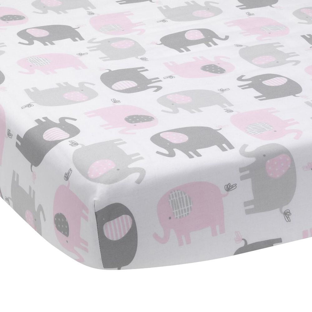 Lambs and Ivy Eloise Sheet in Gray, Pink and White, , large