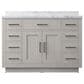 Lexora Home Abbey 48" Single Bathroom Vanity in White Oak with 2 cm White Carrara Marble Top and Rectangular Sink, , large