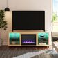 Ameriwood Home Lumina Deluxe Fireplace TV Stand in Blonde Oak, , large