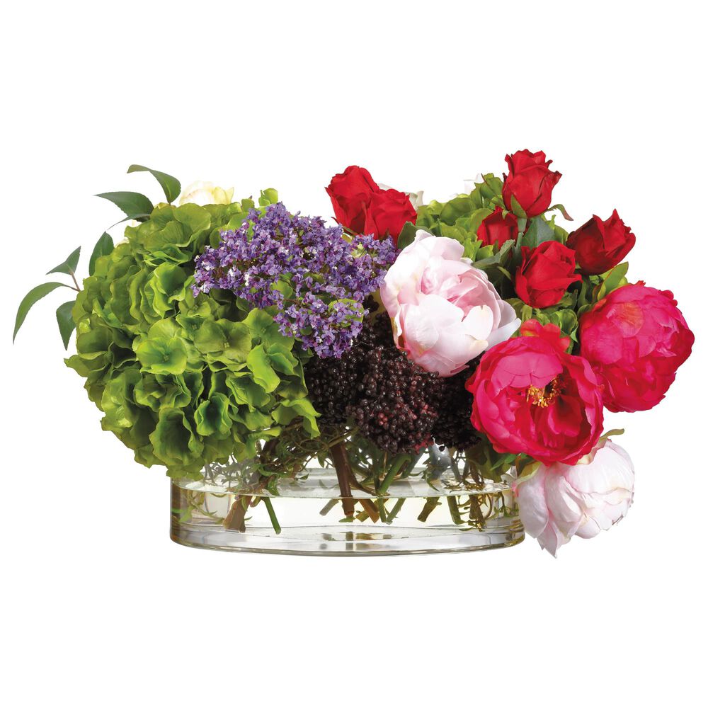 Allstate Floral and Craft Inc 17" Rose/Hydra Planter in Green, , large