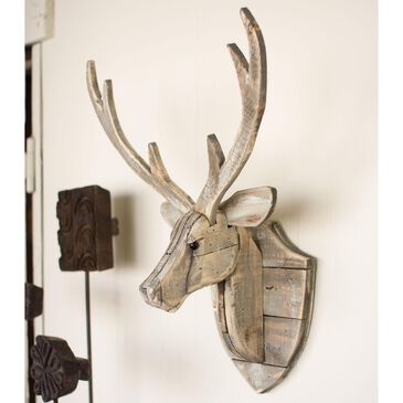 Kalalou 20" x 13" Wall Deer Head in Natural, , large