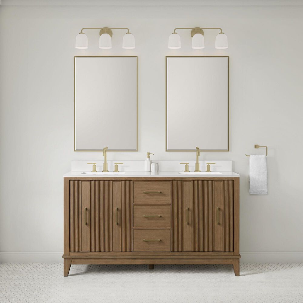 37B Fenwick 60" Double Bathroom Vanity in Kona with Glossy White Composite Stone Top and Backsplash, , large