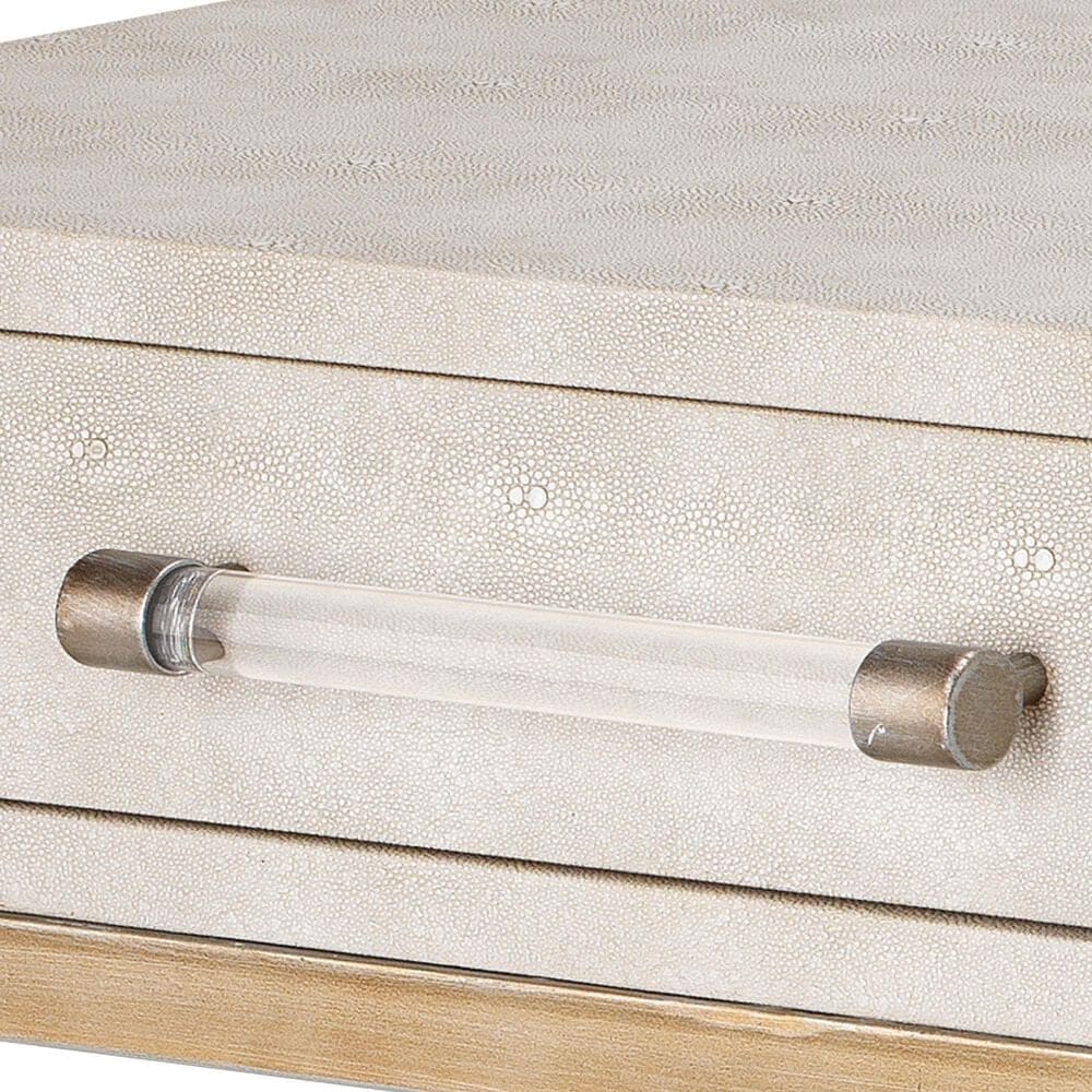 Splendor Living Benton Faux Shagreen Console Table in Cream, , large