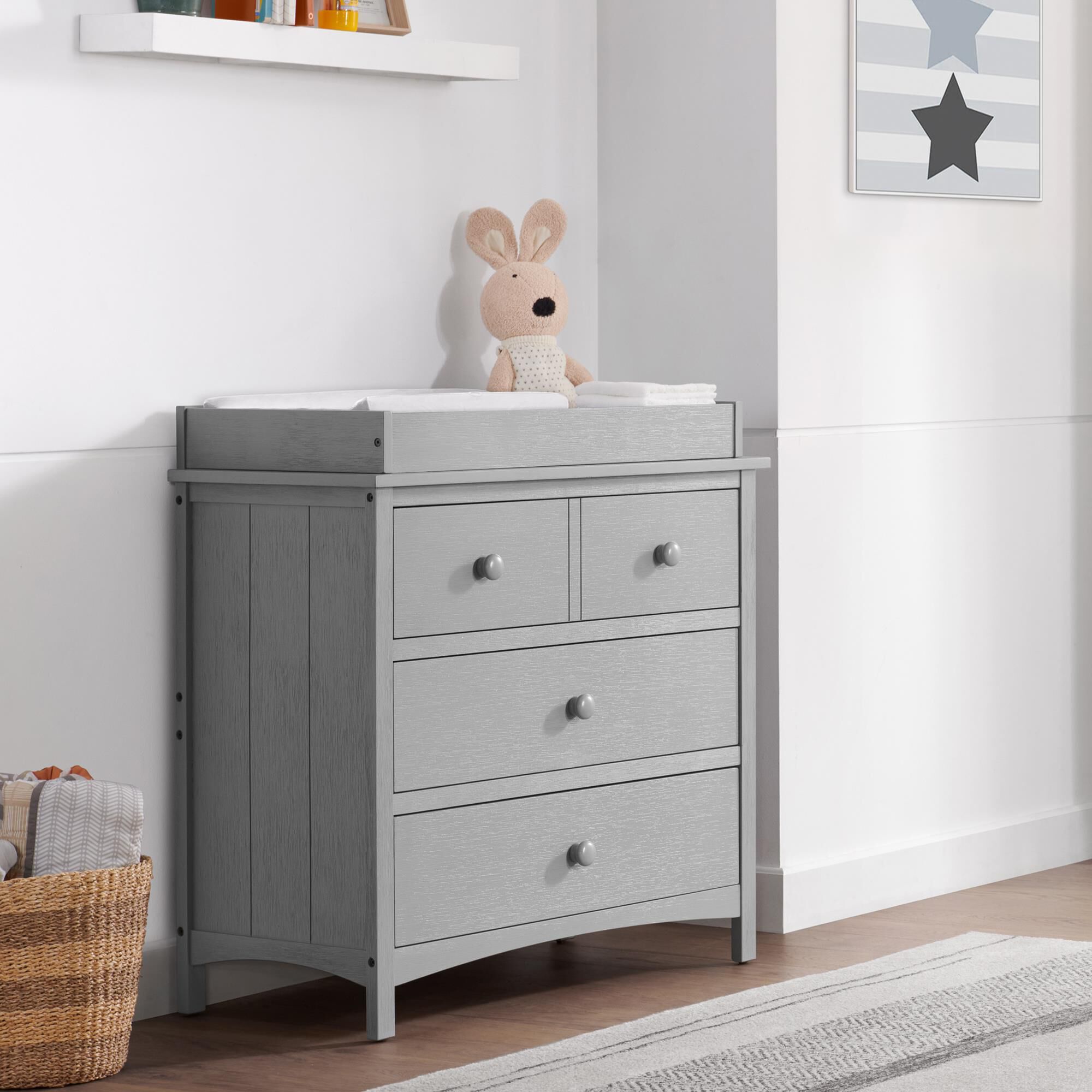 Grey baby dresser discount