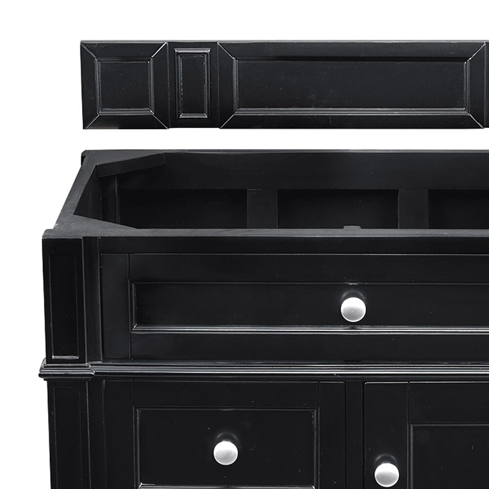 James Martin Vanities Brittany 30&quot; Single Bathroom Vanity in Black Onyx with 3 cm Arctic Fall Solid Surface Top and Rectangle Sink, , large