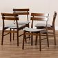 Baxton Studio Devlin Side Chair with Light Grey Cushion in Walnut Brown (Set of 4), , large