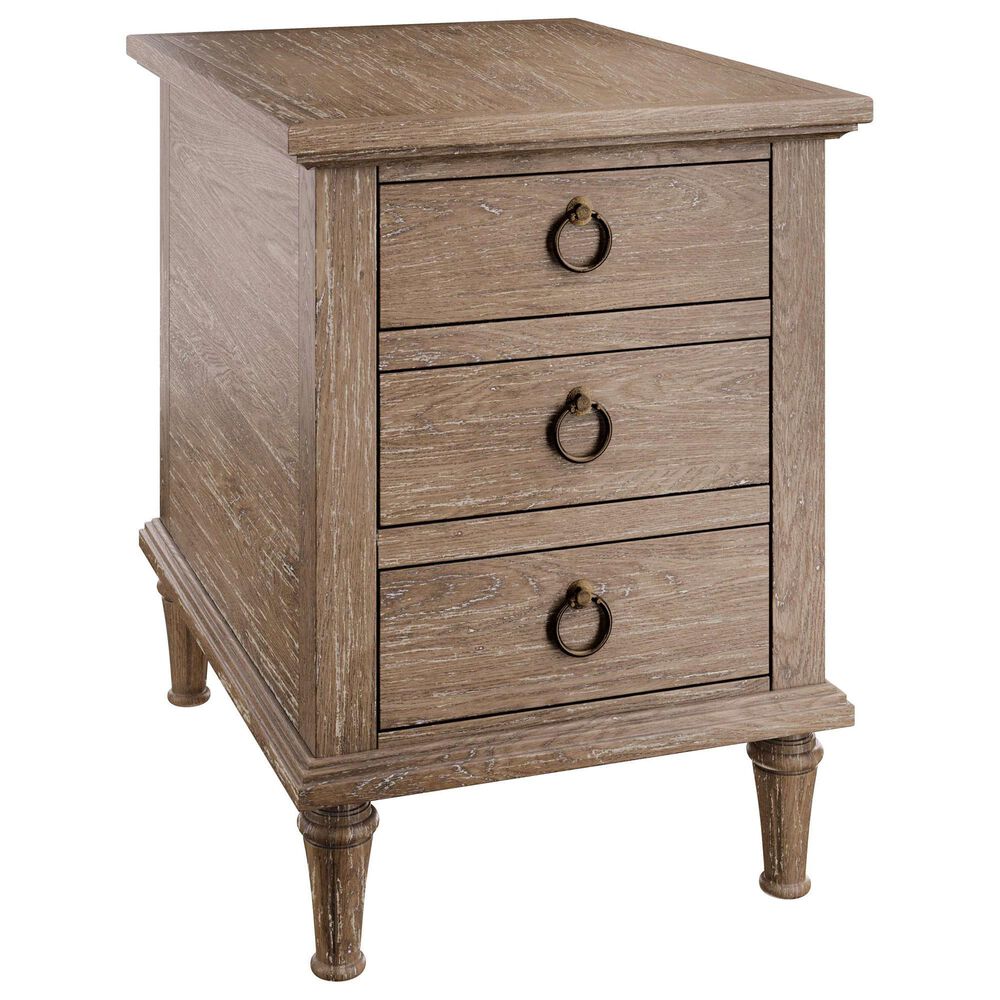 Hekman Chateaux 3-Drawer Chairside Chest in Brown, , large